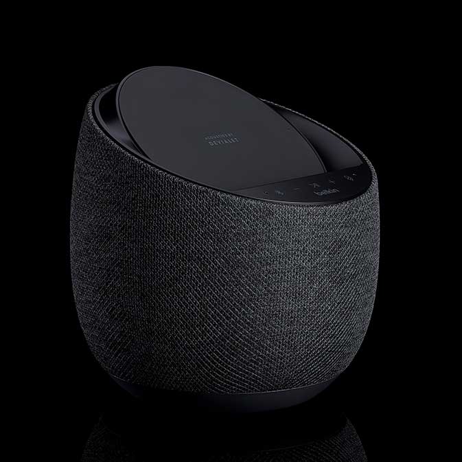 Belkin G1S0001 Soundform Elite Smart Speaker image, black, three-quarter view